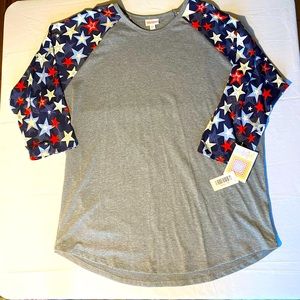 LulaRoe top. 3XL  baseball style NWT